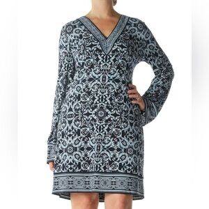 White House Black Market Printed Stretch Jersey Shift Dress Sz XS